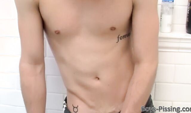 Ultra-Mischievous youthful first-timer Dustin Fitch pees and milks solo