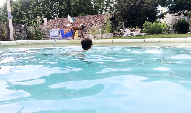 Youngster Pool Guy Likes His Job And Faps His Big Uncut Man-Meat By The Pool