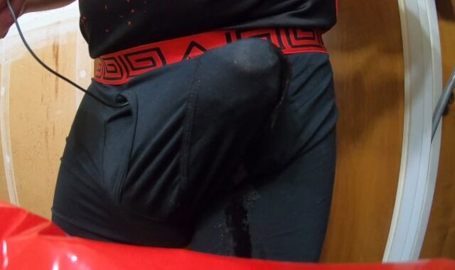 INTENSE Multiple Cash-Shots Through Underwear Using Prick Magic Electro-Hitachi (Lots of Precum)