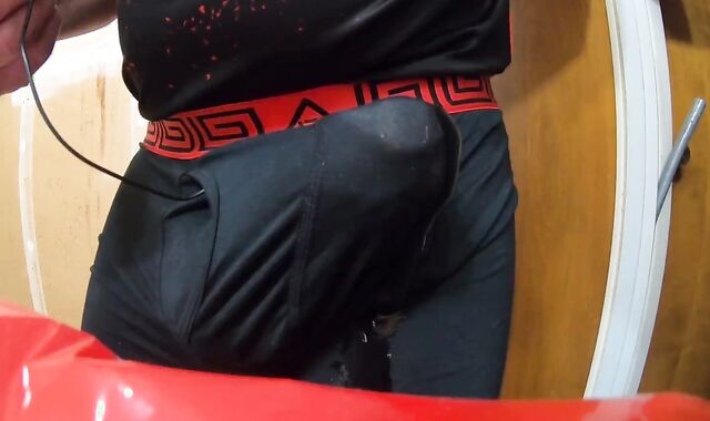 INTENSE Multiple Cash-Shots Through Underwear Using Prick Magic Electro-Hitachi (Lots of Precum)