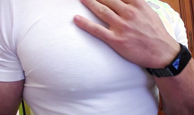 Shoff off Erection,biceps flex and Pumped torso in fuck-stick-squashing jeans