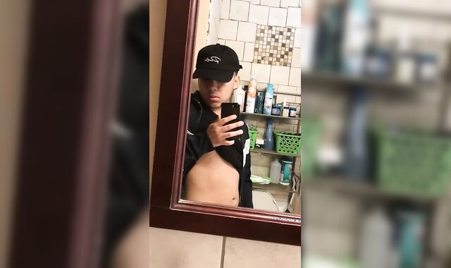 19 year senior Latino jerking off session