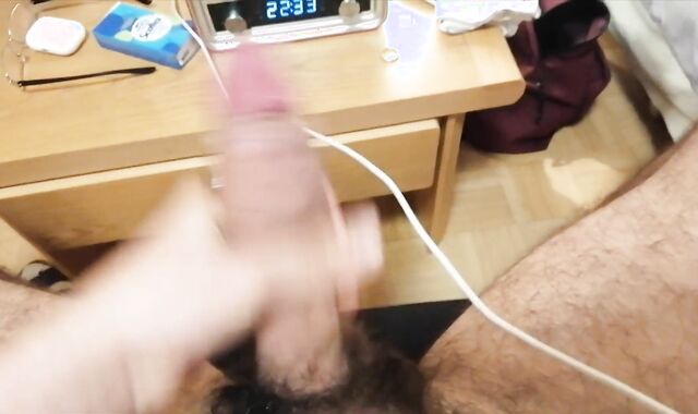 Wanking my ginormous veiny dick, frolicking with my yam-sized nutsack sack of babymakers and in the end my usual huge spunk!
