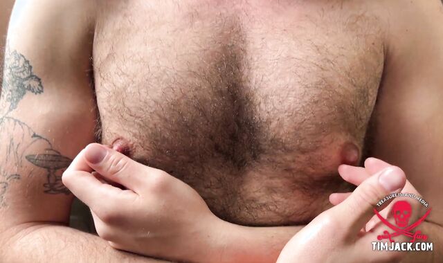 Stroking his huge pecker