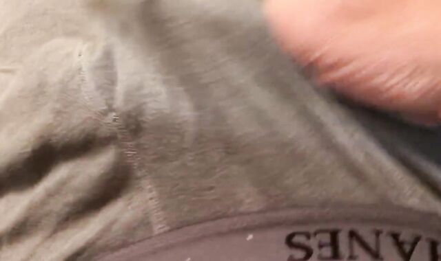 Long Edging in Gray Boxer Briefs, White Socks, Yam-Sized Jism Fountain