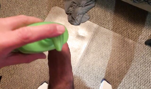 Long Edging in Gray Boxer Briefs, White Socks, Yam-Sized Jism Fountain