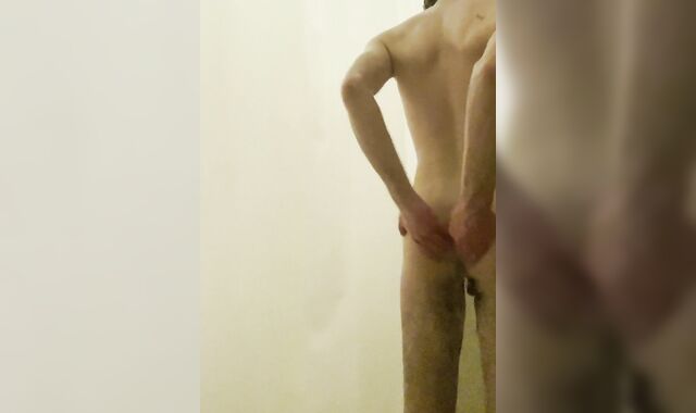 College Teenage Caught Showering and Stroking Off