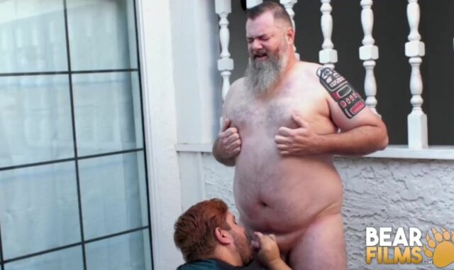 BEARFILMS Giant Teddy Tony Marks Sucked By Queer Alezgi Cage