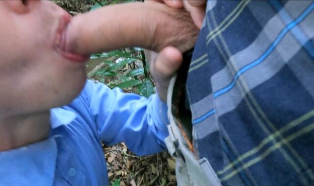 i wank with my meaty fuckpole in the woods with my youngster