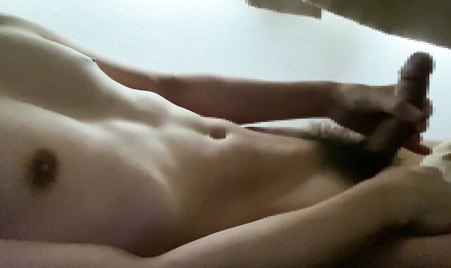 A beefy and fine-sized trouser snake Asian college student concludes off in the morning with getting off. Total v