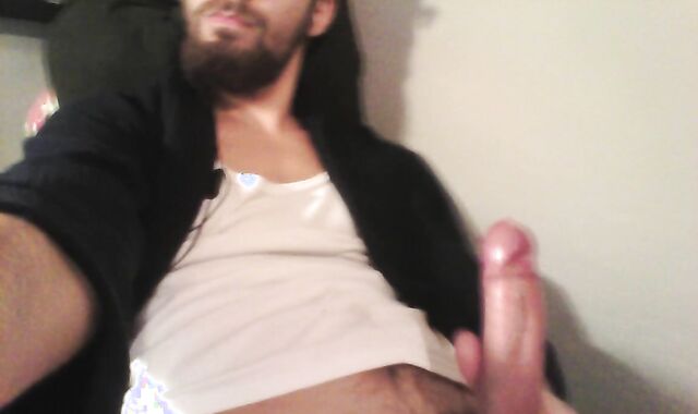 Jizzing all over my t-t-shirt and macro shot of the results