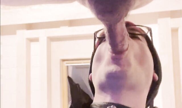 Youthfull Twink Gabriel Faggot gargling grandfather and drinking the humungous load!