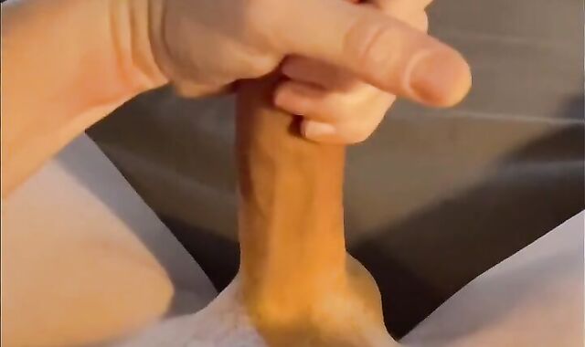 Ginormous cock stroking with lots of JIZZ!