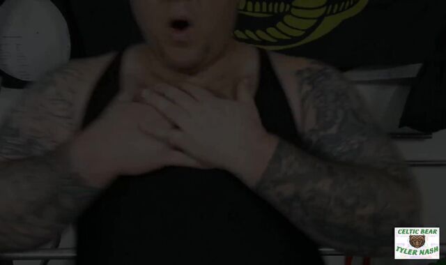 Beefy chubby hunk Tyler Nash gets a excellent leg and donk workout then paws his prostate