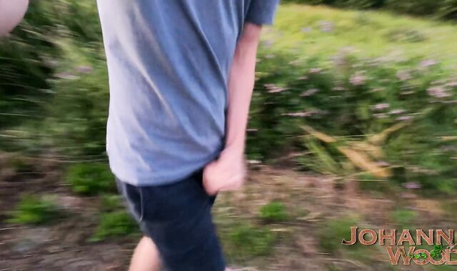 Real risky jism stream right at the jogging track! - Glaze the track in spunk