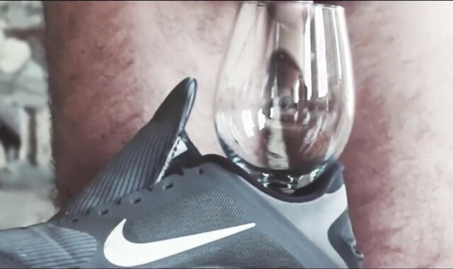 Supah-Mind-Blowing youthful man meat peeing and milking on Nike sneakers