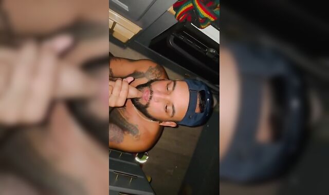 Gargling another uncut Latino fuck-stick