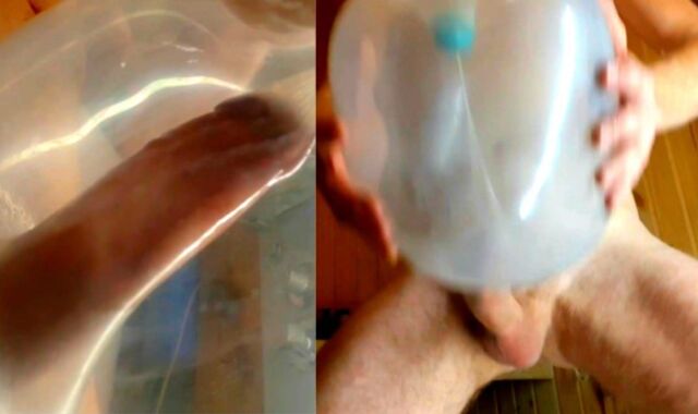 Stud made a MASTURBATOR out of RUBBER and finishes off strenuously