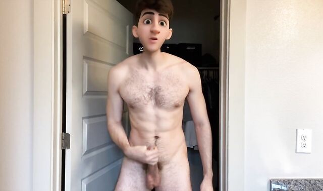 Teenager Stud Faps his Large Pipe