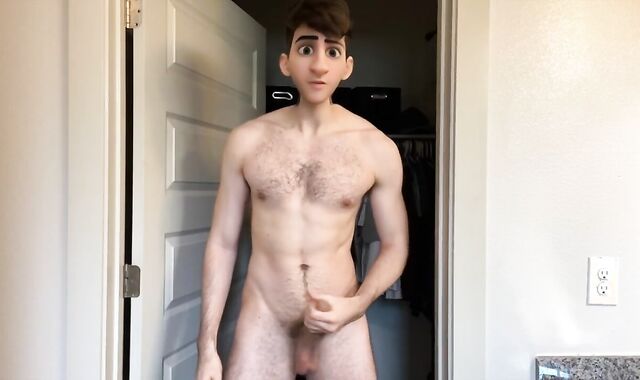 Teenager Stud Faps his Large Pipe