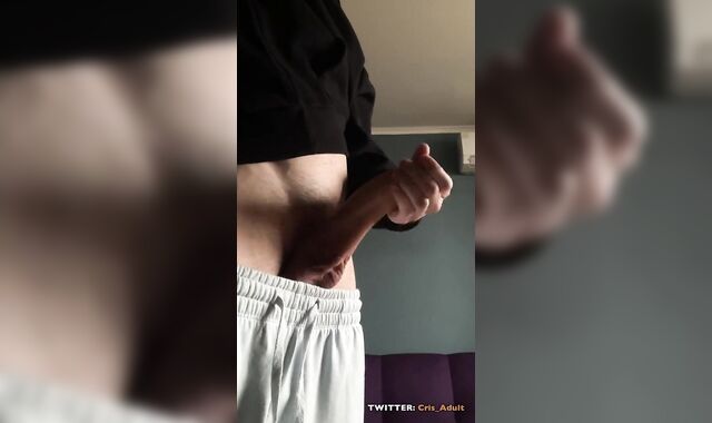 College Homie Wanks off his Monster Chisel and Cums a Pile! uncut spunk-pump and massive cum