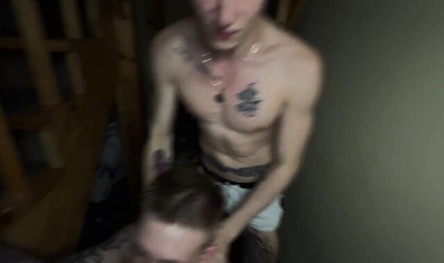 Youthful twink gets ravaged very rough and rock-stiff by two dominators