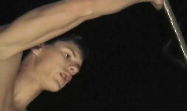 ramming his pleasing ass-hole nude in an empty pool