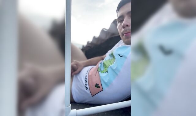 Wow jizzing on the outdoor terrace is so supah-torrid.....My thick fellow jizz-shotgun spewed out????????????