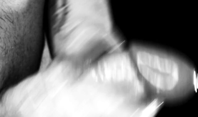 Voluptuous close-up getting off - solo monstrous rock-hard-on lube massage