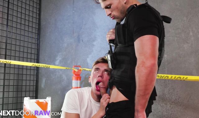 Youngster caught Jacking Dicked Down By Hot Cop - Roman Todd, Carter DelRey - NextDoorRaw -