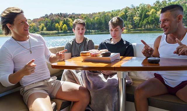Step Dads Jax Thirio & Dalton Riley Take Turns Romping Their Youngster Step Sons-In-Law-In-Law On A Boat - FamilyDick