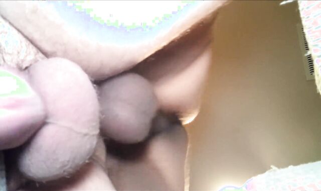 Gigantic dark-hued plums slapping and squirting wet. Some cum squirts out in the end.