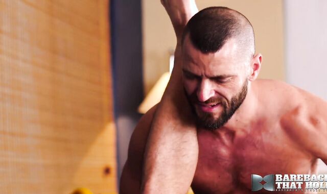 BAREBACKTHATHOLE Unshaved Fellows Clay Towers And Jake Morgan No Rubber