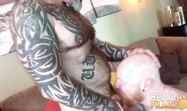 BEARFILMS Tattooed Grizzly Marc Angelo Bred Moist By Logan Stanley
