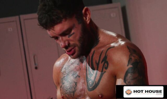 HotHouse - Red Scorching Tatted Fur Covered Dude Shoves His Ample Pecker Into Sweat-Wettened Jock's Knob-Wringing Caboose