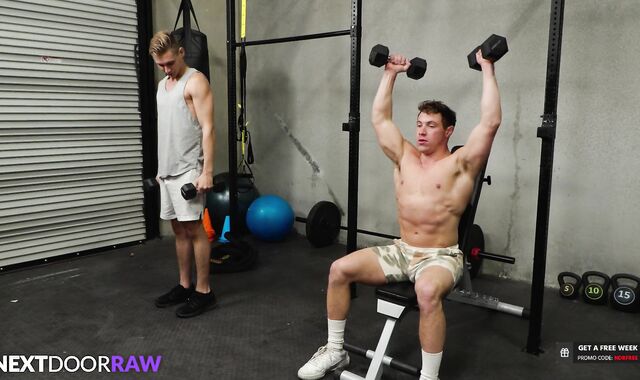 Twink Flip Fucks Muscle In Gym - Ashton Silvers, Kyle Fletcher - NextDoorRaw