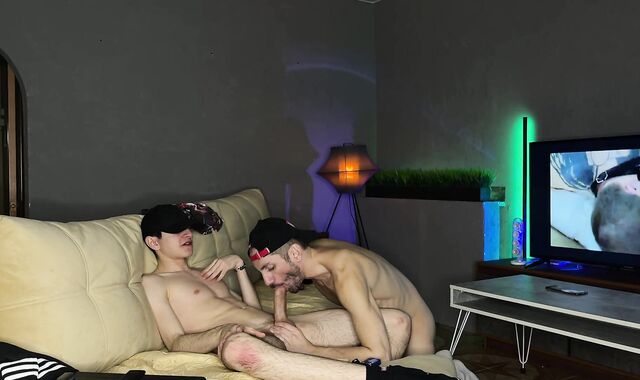 Stepdad and sonnie-in-law plow with a pal