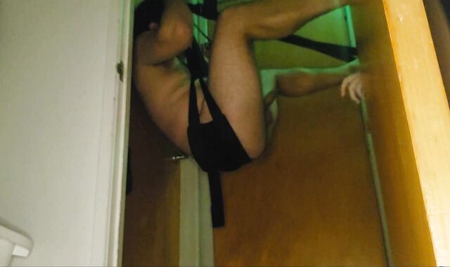 Friend Keegan tears up me rock-hard and shoots a blast in my caboose, trying out our new door tuck lovemaking sling