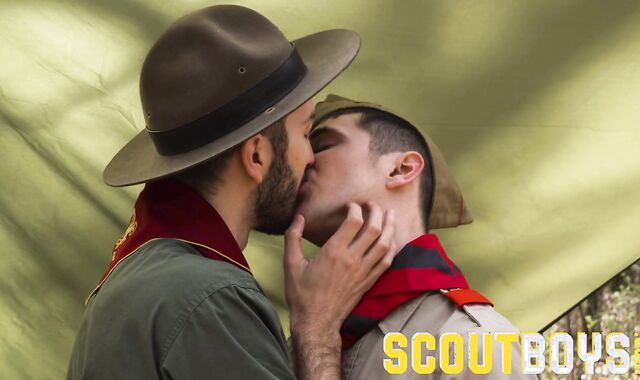 ScoutBoys Nasty draped scout leader smashes slick scout rigid