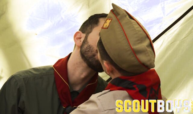 ScoutBoys Nasty draped scout leader smashes slick scout rigid