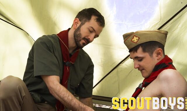 ScoutBoys Nasty draped scout leader smashes slick scout rigid