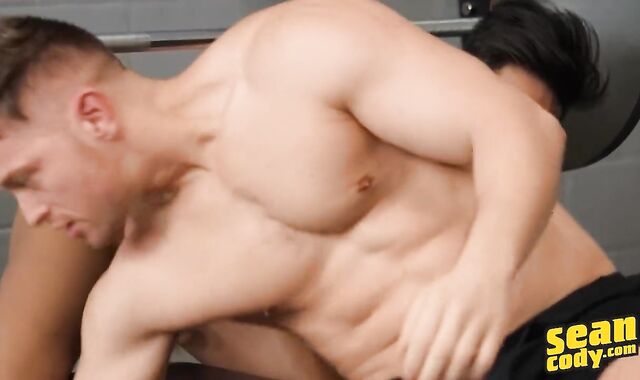 SEAN CODY - Dale Penetrates Johnny Donovan's Facehole Then Bends Over The Bench & Lets Him Rim His Fuck Hole