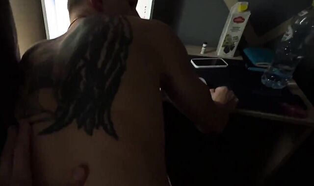 banged me firm with his yam-sized beef whistle right on the stool