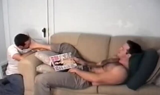 Straight man get tempted Worshipping His costume Shoes