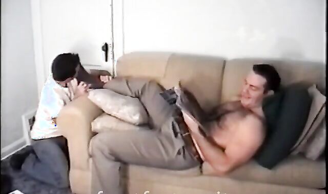 Straight man get tempted Worshipping His costume Shoes