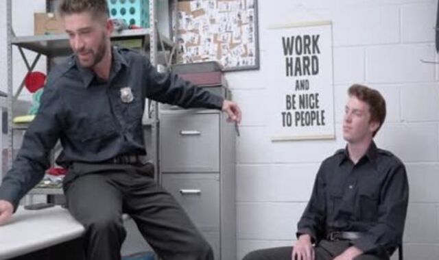 Bored Of Being Homo-For-Pay, two Guards rip up Each Other