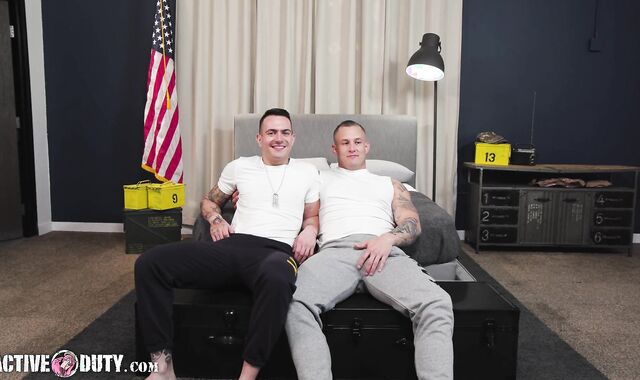 Beefcake Soldier Roll Penetrates Tatted Hairy Man Guido - Brock Kniles - ActiveDuty