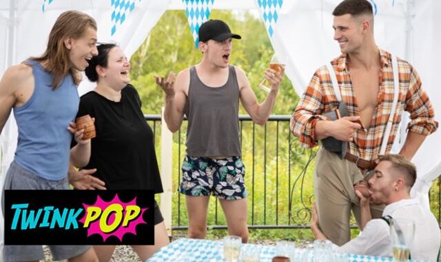 TWINKPOP - Bear Malik Delgaty Is Thirsty For King Heart's Fluid At Oktoberfest