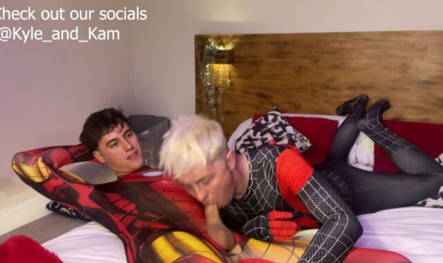 Ultra-Cute Costume Have Fun Spiderman gets boned by Iron Boy's ginormous beefstick