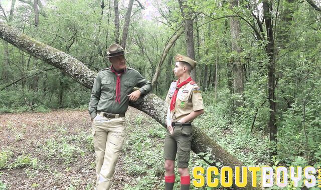 ScoutBoys Muscle DILF barebacks smooth pale scout in man meat